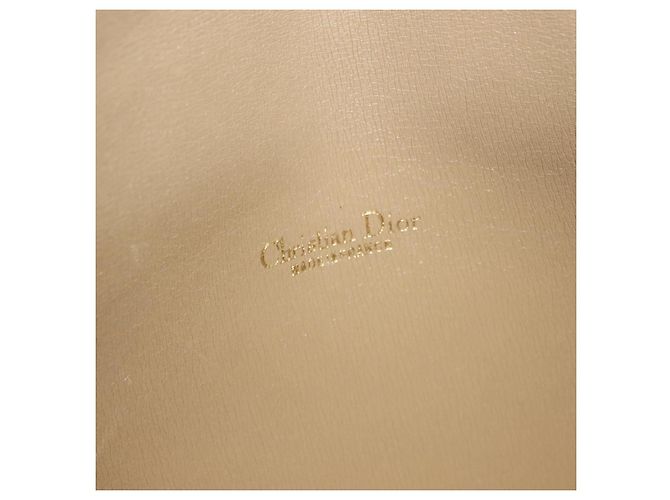 Borsa a Spalla in Tela Honeycomb Christian Dior Beige Oro Auth 147390 - vista 16