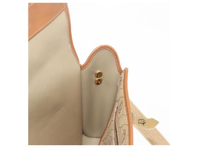 Borsa a Spalla in Tela Honeycomb Christian Dior Beige Oro Auth 147390 - vista 18