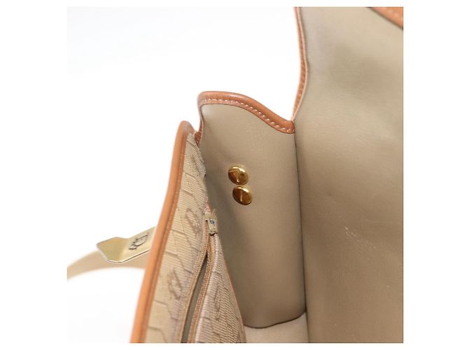 Borsa a Spalla in Tela Honeycomb Christian Dior Beige Oro Auth 147390 - vista 19