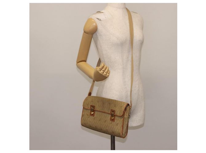 Borsa a Spalla in Tela Honeycomb Christian Dior Beige Oro Auth 147390 - vista 22