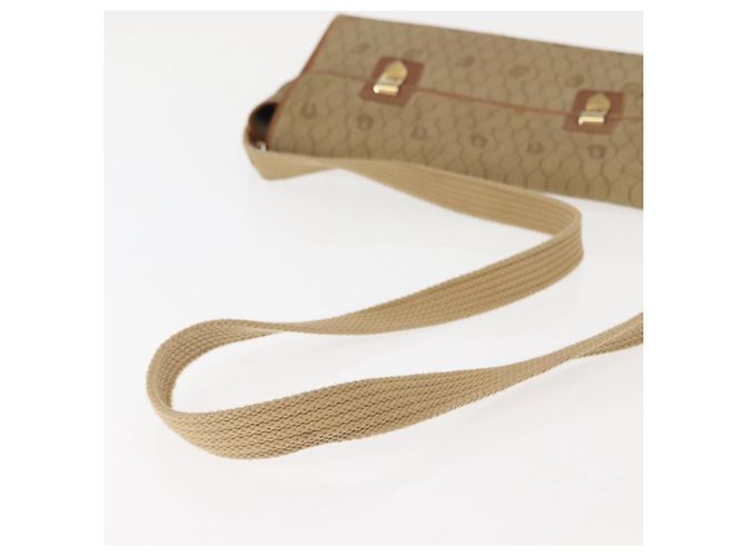 Borsa a Spalla in Tela Honeycomb Christian Dior Beige Oro Auth 147390 - vista 7