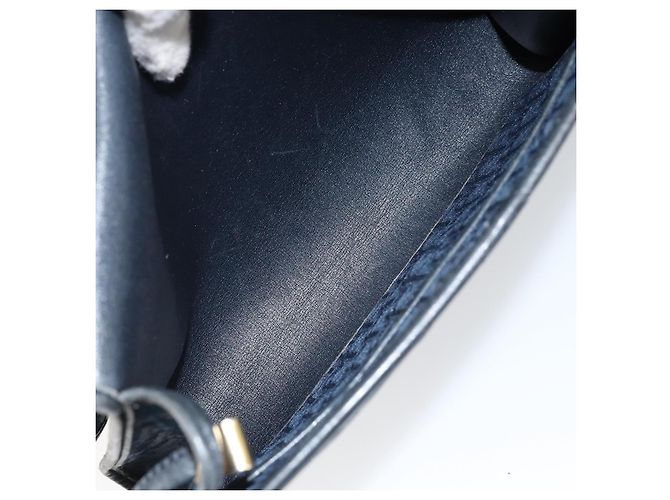 Borsa a Spalla in Tela Trotter Christian Dior Blu Navy Oro Auth BA7078 D'oro - vista 11