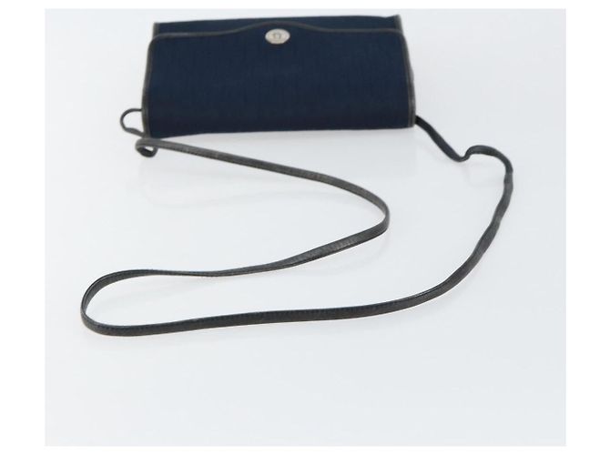 Borsa a Spalla in Tela Trotter Christian Dior Blu Navy Oro Auth BA7078 D'oro - vista 7