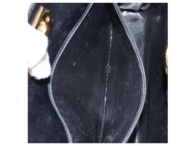 Borsa a spalla Gancini in pelle nera e oro Auth BA7058 di Salvatore Ferragamo Nero D'oro - vista 11