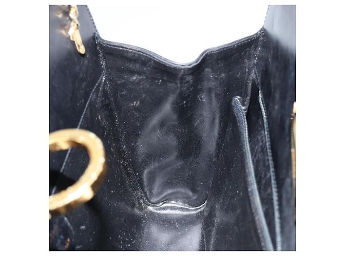 Borsa a spalla Gancini in pelle nera e oro Auth BA7058 di Salvatore Ferragamo Nero D'oro - vista 18