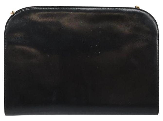Borsa a spalla Gancini in pelle nera e oro Auth BA7058 di Salvatore Ferragamo Nero D'oro - vista 2