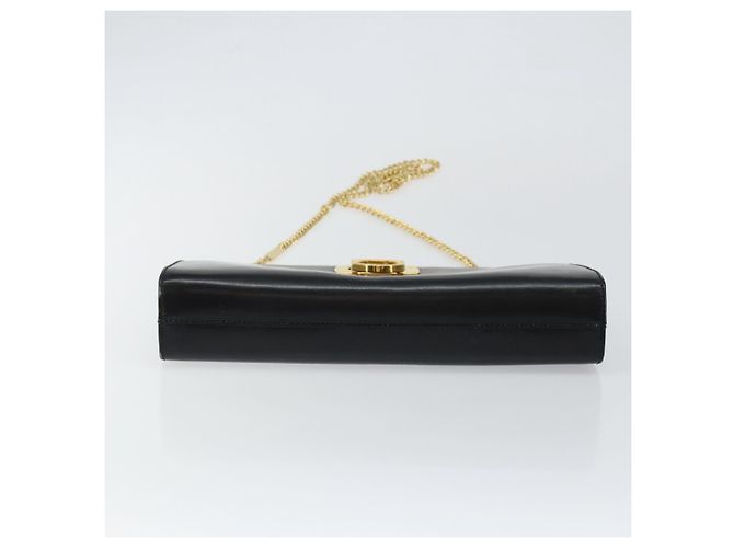 Borsa a spalla Gancini in pelle nera e oro Auth BA7058 di Salvatore Ferragamo Nero D'oro - vista 5