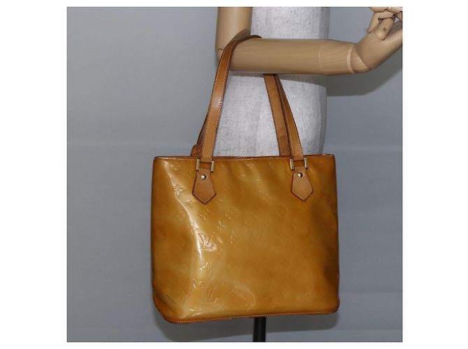 LOUIS VUITTON Borsa a Mano Houston Monogram Vernis Beige M91004 LV Auth 147674 - vista 23