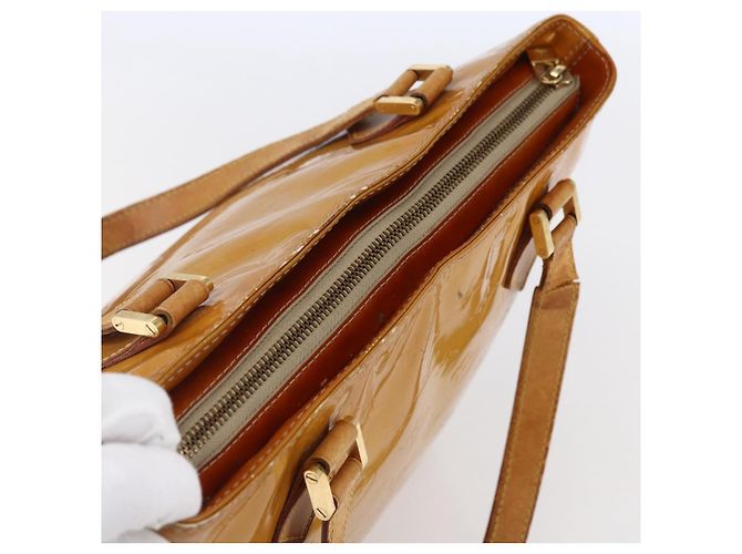 LOUIS VUITTON Borsa a Mano Houston Monogram Vernis Beige M91004 LV Auth 147674 - vista 6