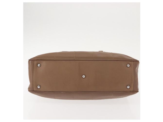 CHANEL Borsa a Mano Choco Bar in Pelle di Agnello Marrone con CC Argento Auth 149307 - vista 11