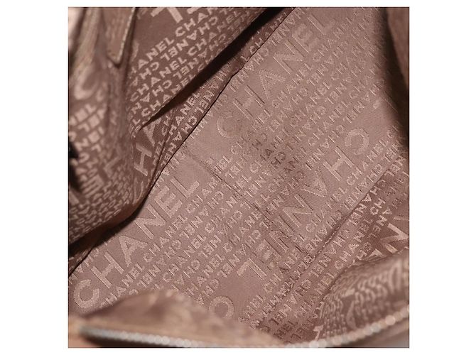 CHANEL Borsa a Mano Choco Bar in Pelle di Agnello Marrone con CC Argento Auth 149307 - vista 20