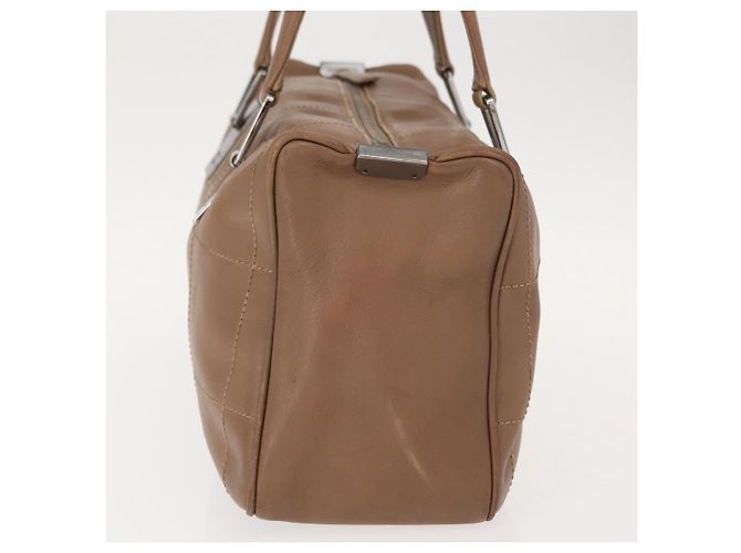 CHANEL Borsa a Mano Choco Bar in Pelle di Agnello Marrone con CC Argento Auth 149307 - vista 4