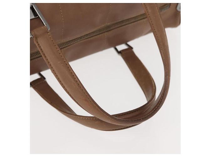 CHANEL Borsa a Mano Choco Bar in Pelle di Agnello Marrone con CC Argento Auth 149307 - vista 8