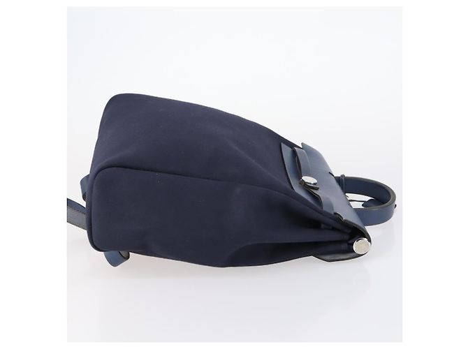Hermès HERMES Zaino Herbag Canvas 2in1 Blu Navy Auth ep11406 - vista 4