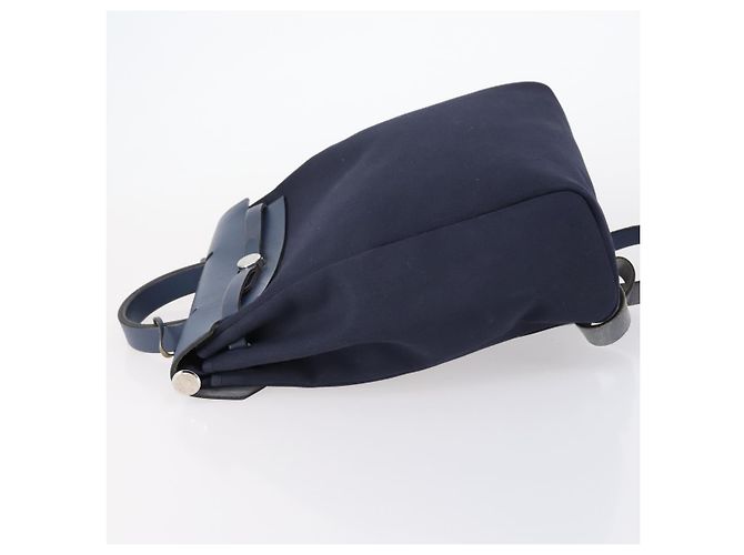 Hermès HERMES Zaino Herbag Canvas 2in1 Blu Navy Auth ep11406 - vista 5