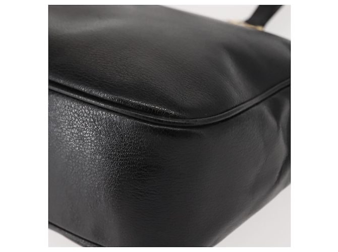 Borsa Tote Gancini in pelle nera e oro Salvatore Ferragamo Auth BA7327 Nero D'oro - vista 11