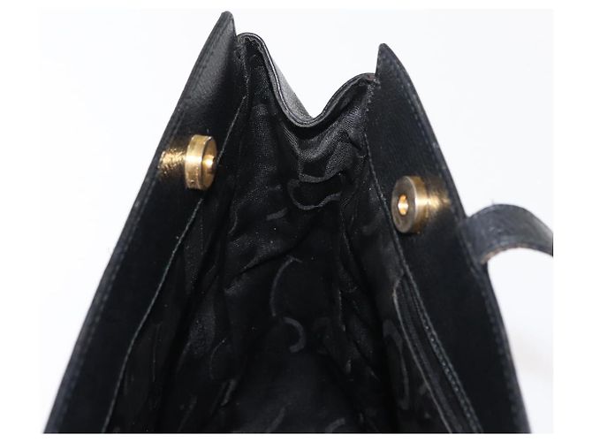 Borsa Tote Gancini in pelle nera e oro Salvatore Ferragamo Auth BA7327 Nero D'oro - vista 18