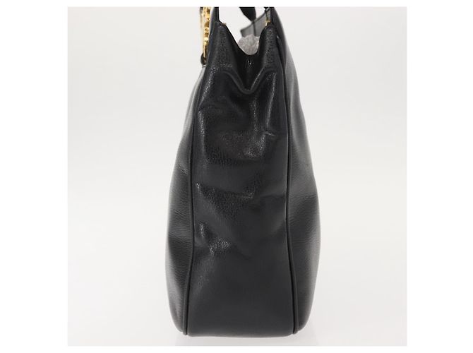 Borsa Tote Gancini in pelle nera e oro Salvatore Ferragamo Auth BA7327 Nero D'oro - vista 4