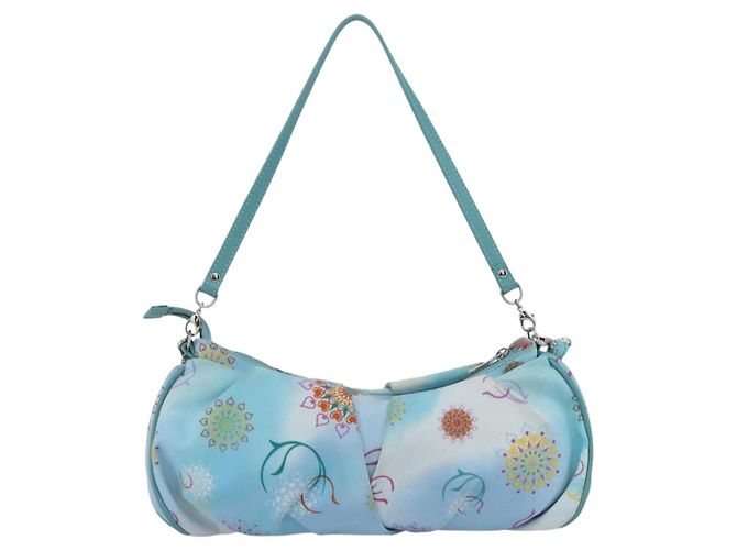 Salvatore Ferragamo Schultertasche Nylon 2way Hellblau Silber Authentisch ka057V - Ansicht 3