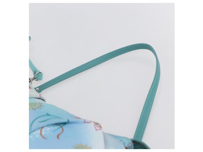 Salvatore Ferragamo Schultertasche Nylon 2way Hellblau Silber Authentisch ka057V - Ansicht 8