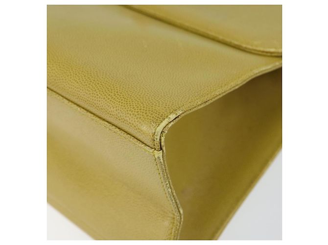 Borsa a Spalla Twist CHANEL in Pelle Caviar Verde Oro CC Auth gh1064 D'oro - vista 10