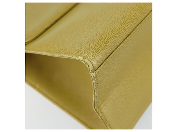 Borsa a Spalla Twist CHANEL in Pelle Caviar Verde Oro CC Auth gh1064 D'oro - vista 11