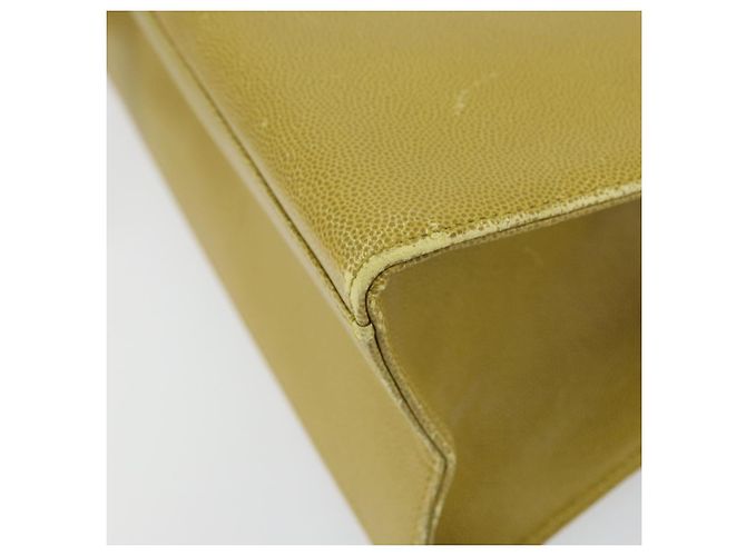 Borsa a Spalla Twist CHANEL in Pelle Caviar Verde Oro CC Auth gh1064 D'oro - vista 12