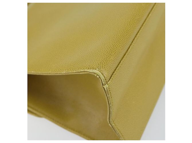 Borsa a Spalla Twist CHANEL in Pelle Caviar Verde Oro CC Auth gh1064 D'oro - vista 13
