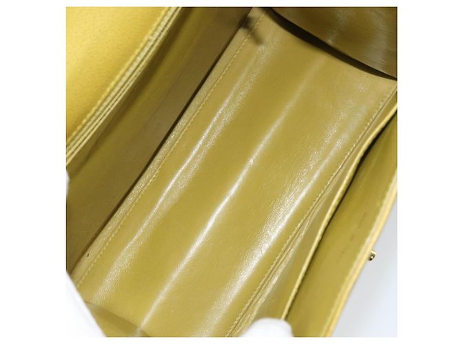 Borsa a Spalla Twist CHANEL in Pelle Caviar Verde Oro CC Auth gh1064 D'oro - vista 18