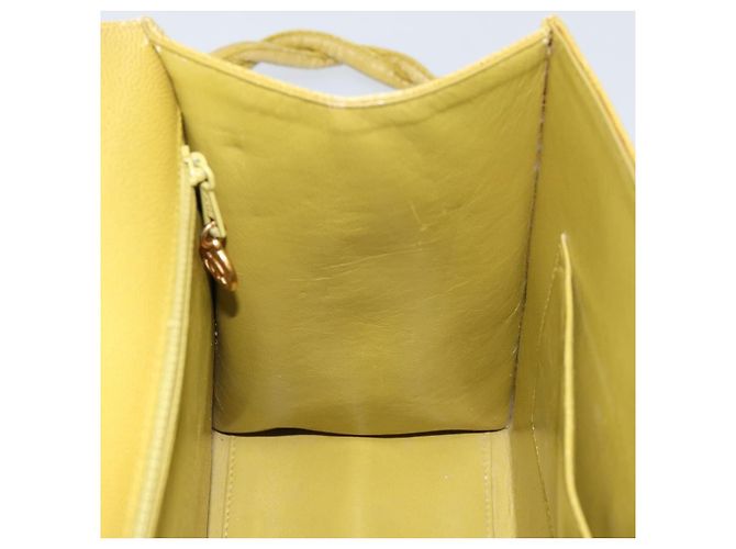 Borsa a Spalla Twist CHANEL in Pelle Caviar Verde Oro CC Auth gh1064 D'oro - vista 19