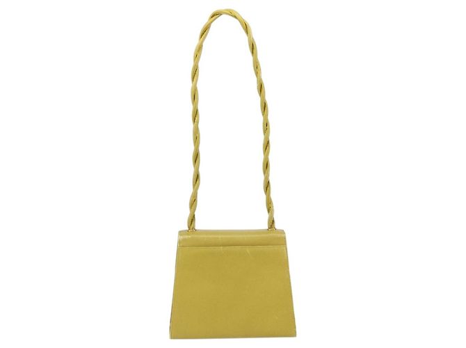 Borsa a Spalla Twist CHANEL in Pelle Caviar Verde Oro CC Auth gh1064 D'oro - vista 3