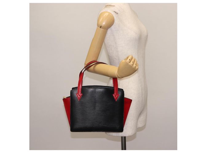 LOUIS VUITTON Borsa a Mano Varenne Bicolore Epi Nero Rosso M52387 LV Auth bs29941 - vista 23
