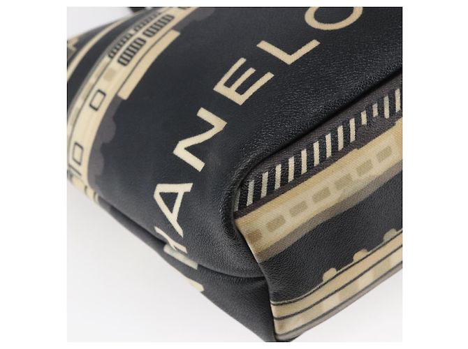 Borsa Tote Central Station CHANEL in PVC Canvas Nero Argento CC Auth BA6549 - vista 16