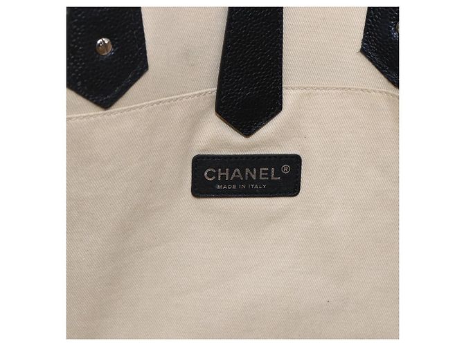 Borsa Tote Central Station CHANEL in PVC Canvas Nero Argento CC Auth BA6549 - vista 17