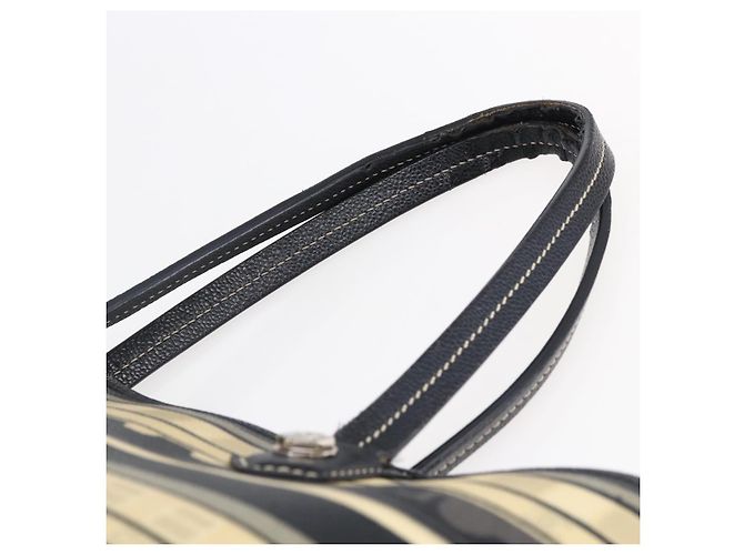 Borsa Tote Central Station CHANEL in PVC Canvas Nero Argento CC Auth BA6549 - vista 8