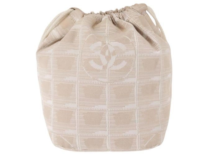 Pochette da Viaggio CHANEL Nuova Linea Nylon Beige CC Auth bs29909 - vista 13