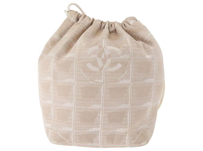 Pochette da Viaggio CHANEL Nuova Linea Nylon Beige CC Auth bs29909 - vista 2