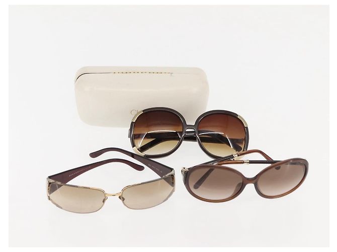 Chloé Gafas de sol Chloe Bulgari Plástico 3Set Marrón Auth sw1698 Castaño - vista 18