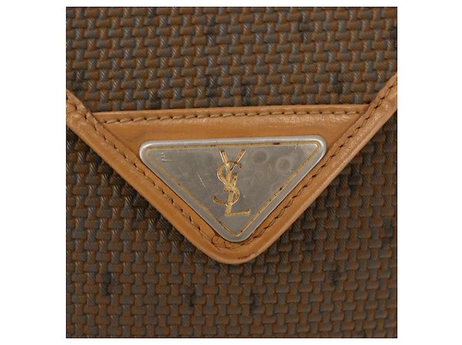 Saint Laurent Borsa a Spalla in Pelle PVC Beige Auth BA6893 - vista 10