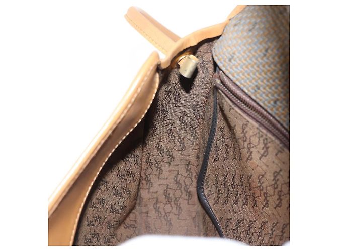 Saint Laurent Borsa a Spalla in Pelle PVC Beige Auth BA6893 - vista 19
