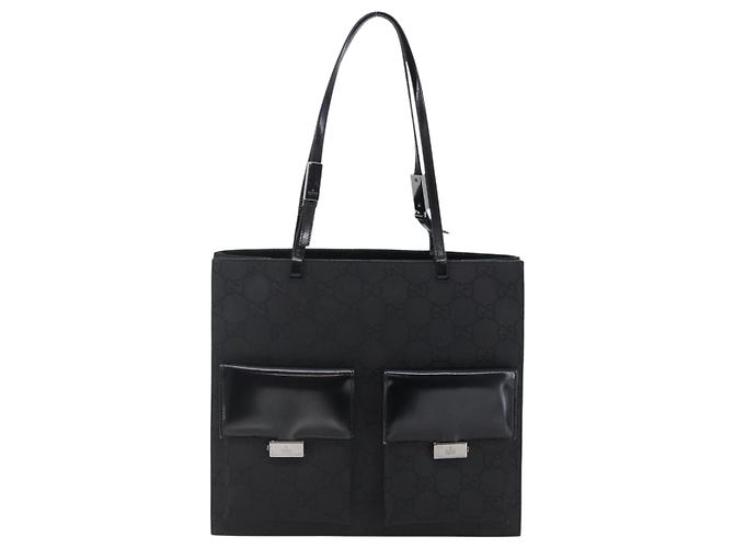 GUCCI GG Canvas Tote Bag Nylon Schwarz Auth ep11191 - Ansicht 13