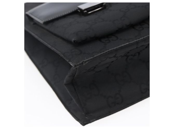GUCCI GG Canvas Tote Bag Nylon Schwarz Auth ep11191 - Ansicht 14