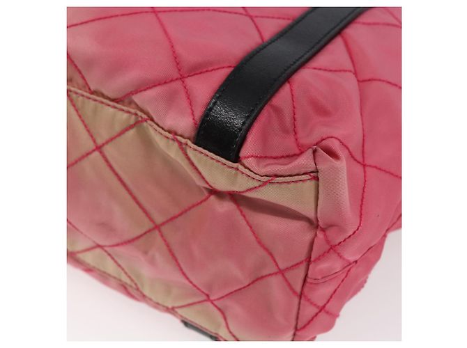 Borsa a Spalla PRADA in Nylon Pelle Rosa Nera Argento Autentica 147139 Nero - vista 15