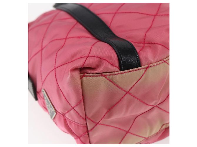 Borsa a Spalla PRADA in Nylon Pelle Rosa Nera Argento Autentica 147139 Nero - vista 16