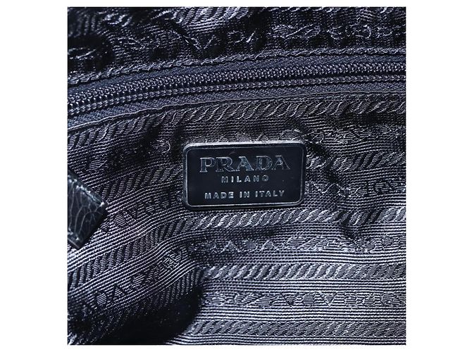 Borsa a Spalla PRADA in Nylon Pelle Rosa Nera Argento Autentica 147139 Nero - vista 18