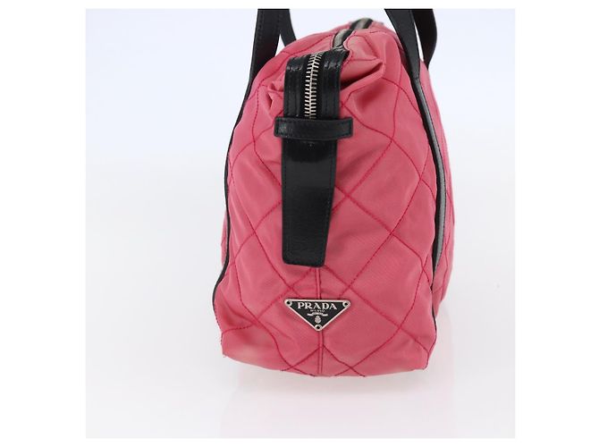 Borsa a Spalla PRADA in Nylon Pelle Rosa Nera Argento Autentica 147139 Nero - vista 4