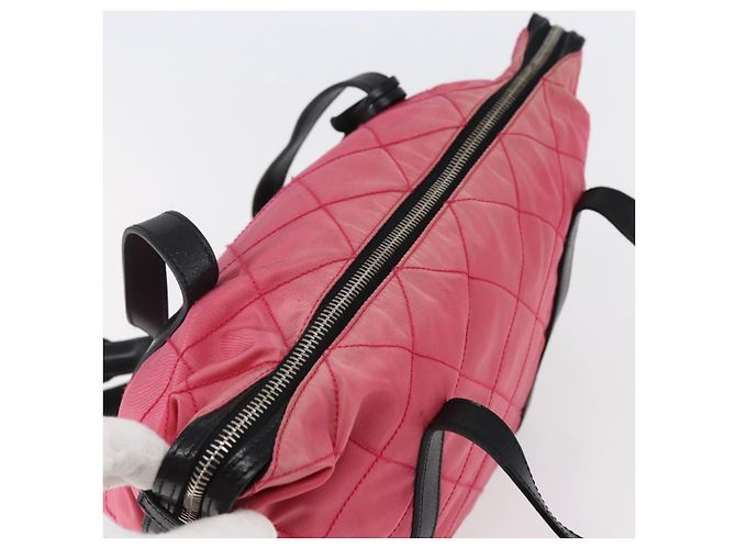 Borsa a Spalla PRADA in Nylon Pelle Rosa Nera Argento Autentica 147139 Nero - vista 6