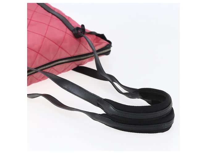 Borsa a Spalla PRADA in Nylon Pelle Rosa Nera Argento Autentica 147139 Nero - vista 7