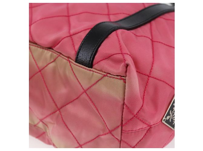 Borsa a Spalla PRADA in Nylon Pelle Rosa Nera Argento Autentica 147139 Nero - vista 9