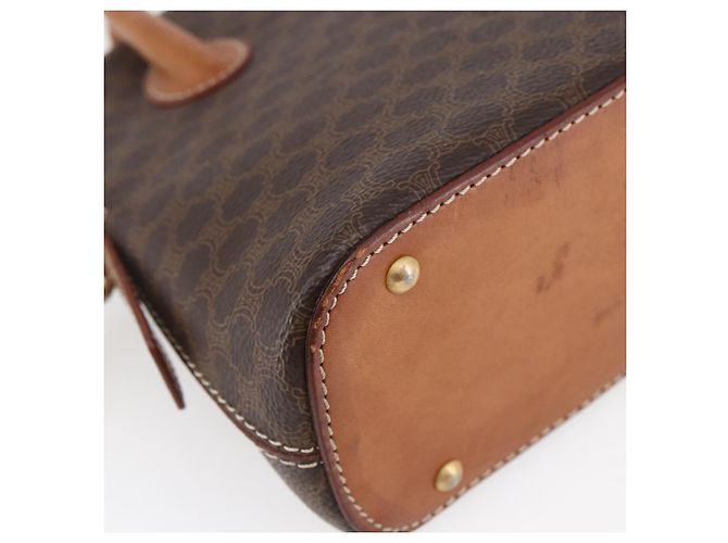 Céline Borsa a mano in tela Macadam CELINE in pelle PVC marrone Auth ki6076 - vista 14